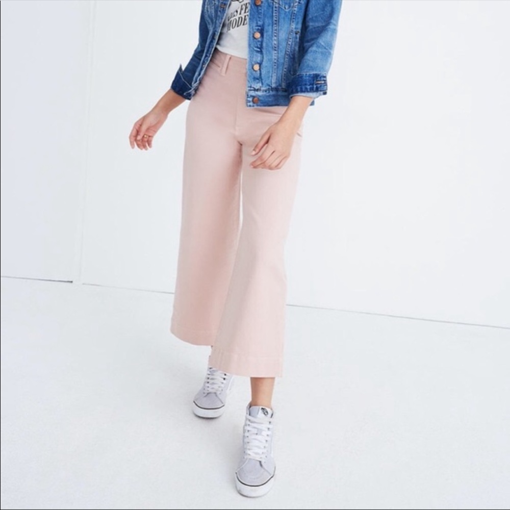 Madewell Emmett Wide-Leg Crop Pant - Pink 26